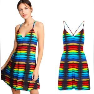 Alice + Olivia RainboyBlock Tie Dye Halter Dress NWT sz 6